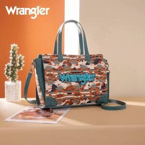 NEW WRANGLER aztec print tote in turquoise
